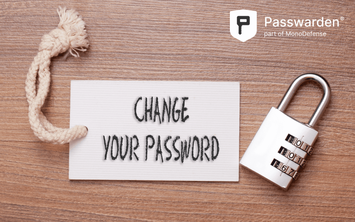 Change your password words written on tag label with combination padlock, concept of changing WiFi password