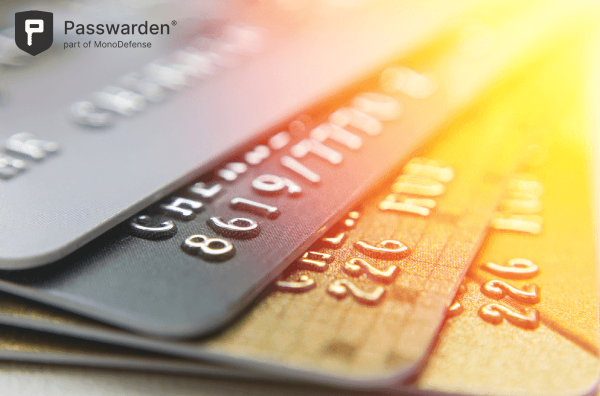 Credit cards, concept of different data you can store in Passwarden