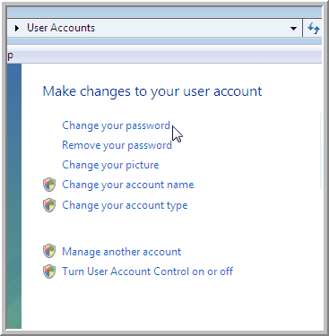 windows 7-change password