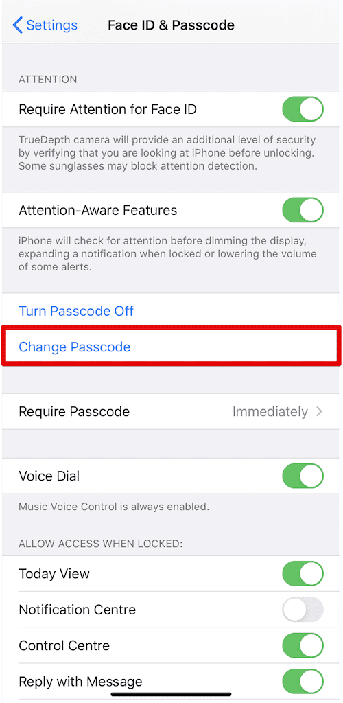 how to change lock screen passcode on iphone 12 mini