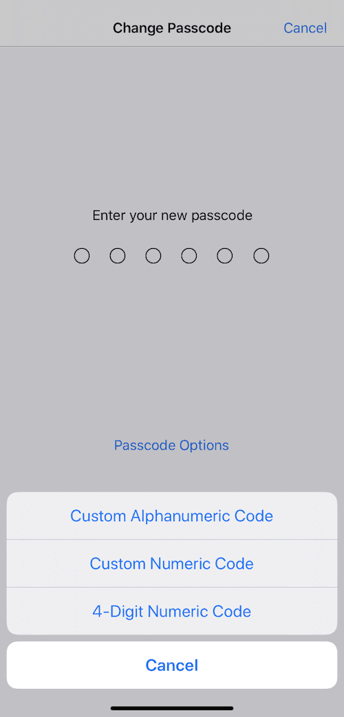 How to change iPhone Lock Screen password - Passcode options