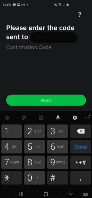 Please enter the code