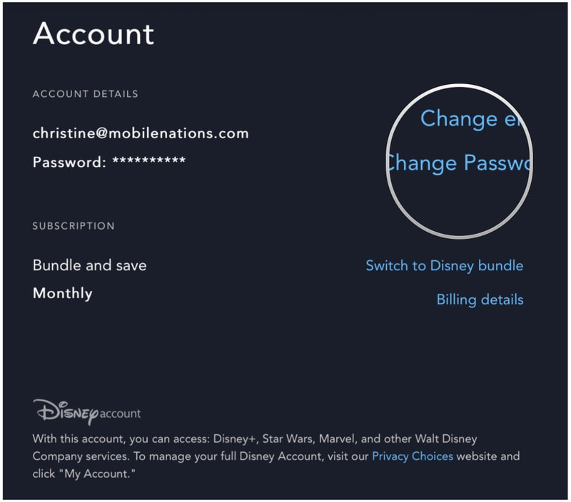 Account Change Password
