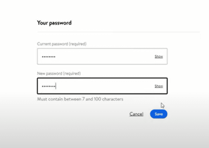 Walmart New Password Save