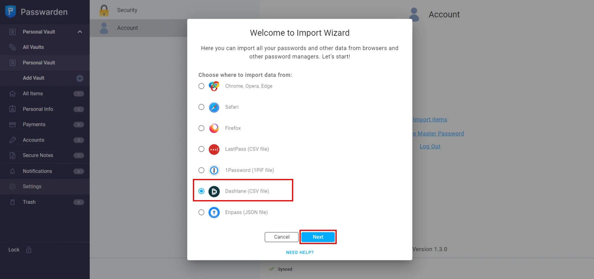 Dashlane Import File