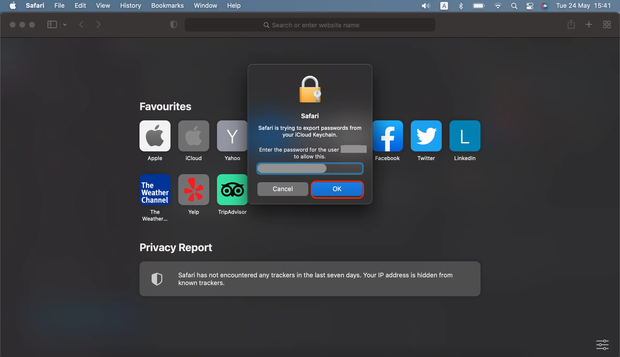 3. Enter the login password for your Mac.