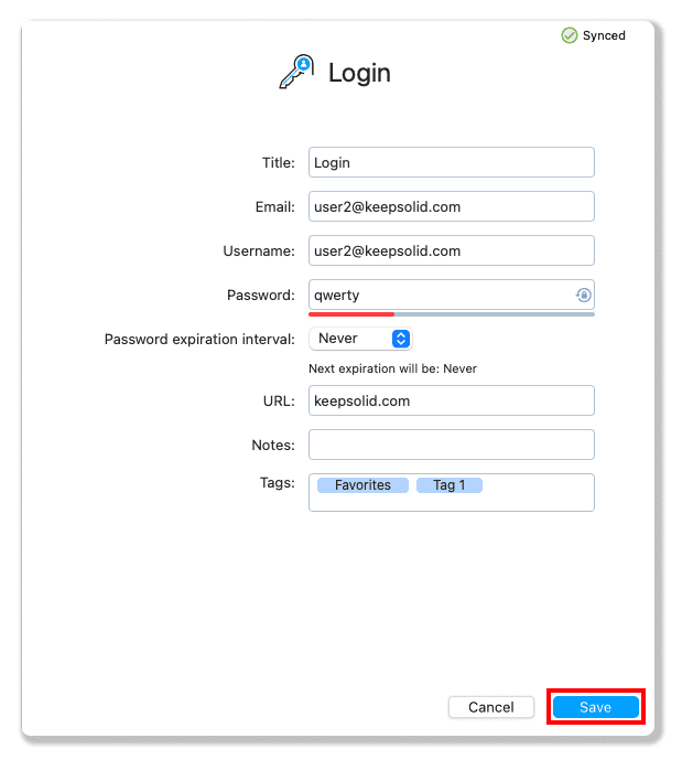 Login Change Password Save